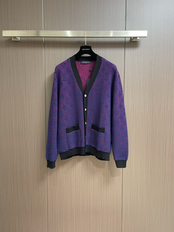 L-New jacquard knitted sweater cardigan-2102