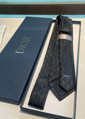 D-New rattan checkered tie-048