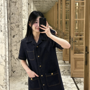 M-Vintage Denim Washed Dress218