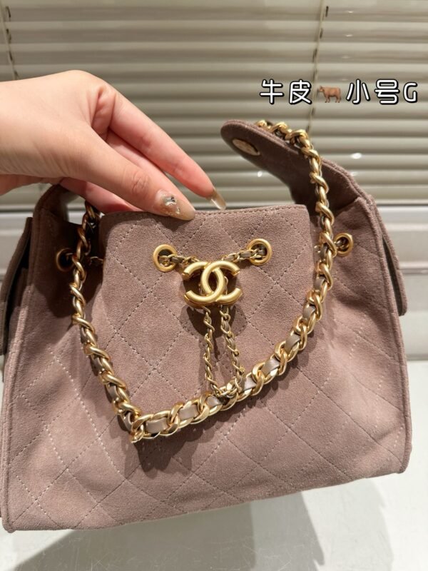 C-Head Suede Hobo Bucket Bag-113
