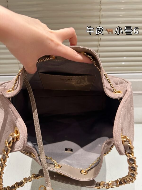 C-Head Suede Hobo Bucket Bag-113 - Image 5