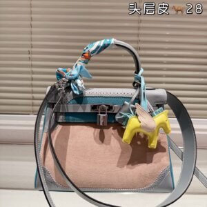 H-Lychee Print Kelly Bag-199