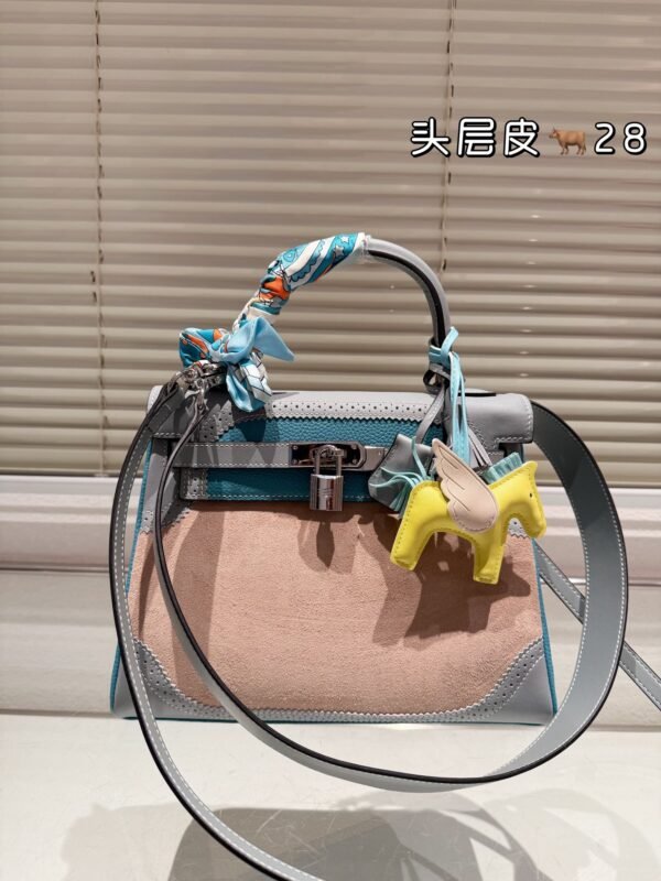 H-Lychee Print Kelly Bag-199