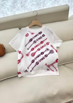 H-New Knit Sweater Silk Print-201