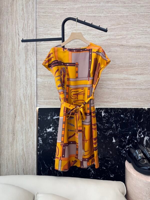 H-New Silk Printed Dress-205