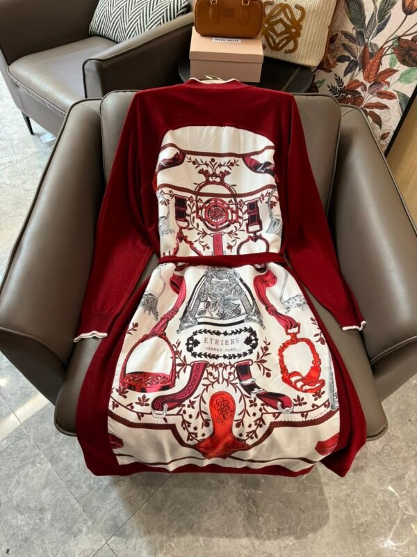 H-New Silk Knit Long Cardigan-204 - Image 2
