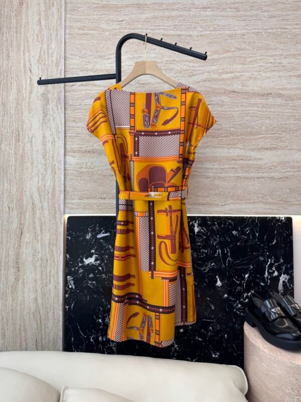 H-New Silk Printed Dress-205 - Image 2