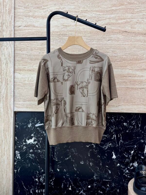 H-New Knit Sweater Silk Print-206