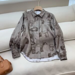 H-New Silk Printed Long Sleeve Shirt-207