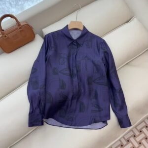 H-New Silk Printed Long Sleeve Shirt-208