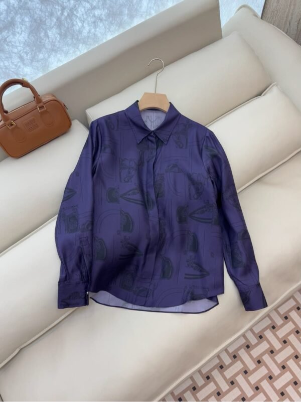 H-New Silk Printed Long Sleeve Shirt-208