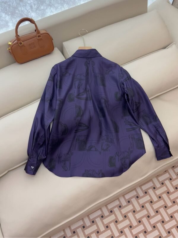 H-New Silk Printed Long Sleeve Shirt-208 - Image 2