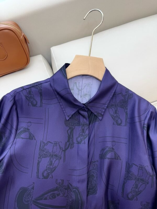 H-New Silk Printed Long Sleeve Shirt-208 - Image 4