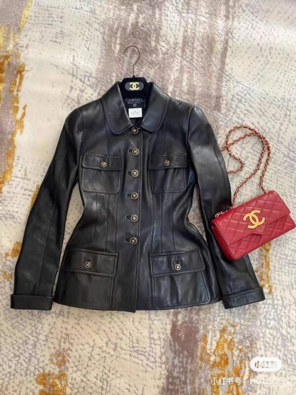 C-New Fashion Slim Leather Jacket-209