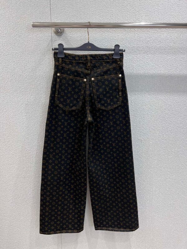 L-New retro printed denim wide-leg jeans-211 - Image 2