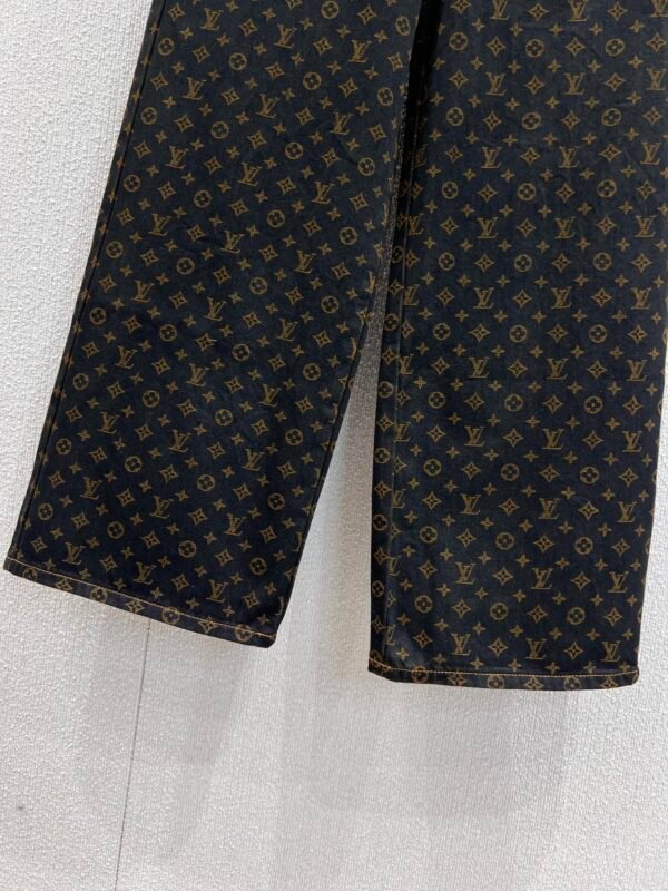 L-New retro printed denim wide-leg jeans-211 - Image 3