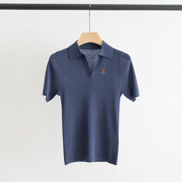 E-Classic lapel knitted short sleeve-238 - Image 5