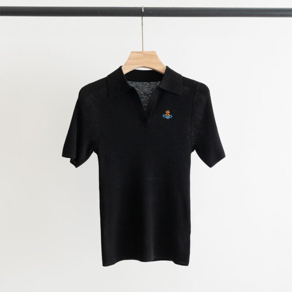 E-Classic lapel knitted short sleeve-238 - Image 3