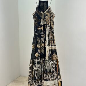 M-Retro Printed Suspender Dress-240