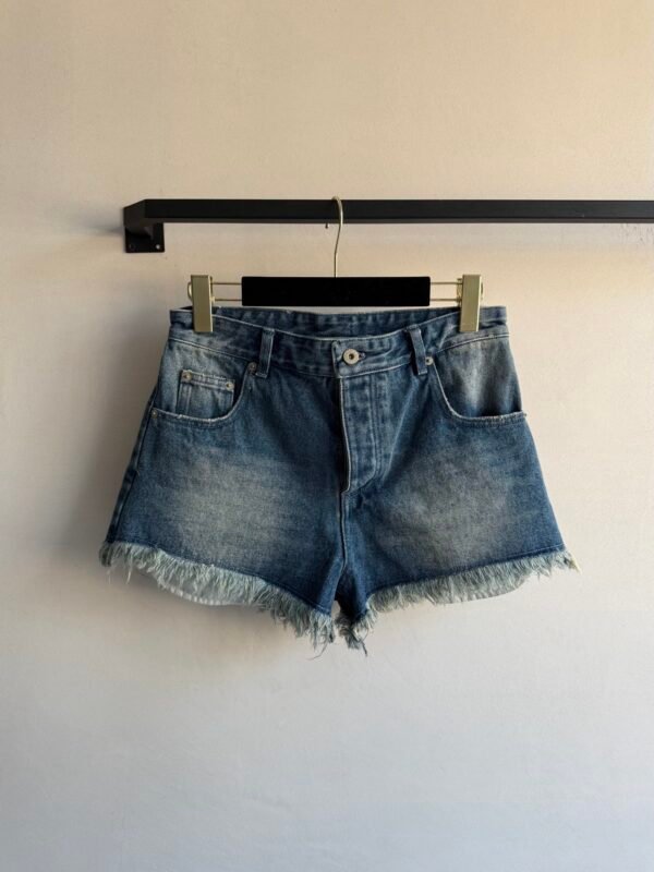 L-Vintage Raw Edge Denim Shorts-242