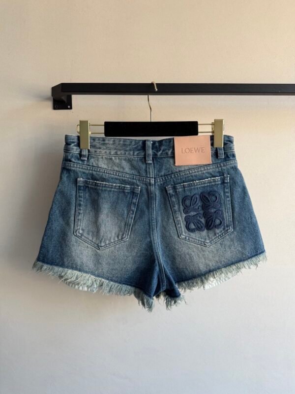 L-Vintage Raw Edge Denim Shorts-242 - Image 2