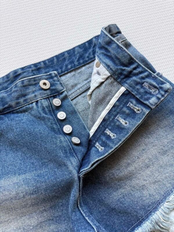 L-Vintage Raw Edge Denim Shorts-242 - Image 3