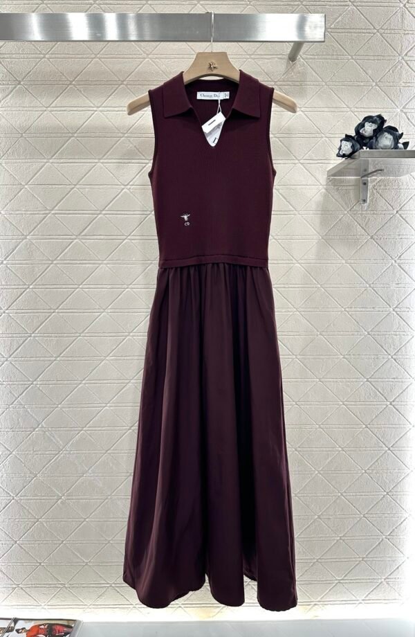 D-New style patchwork vest long dress-245 - Image 4
