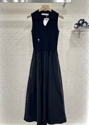 D-New style patchwork vest long dress-245