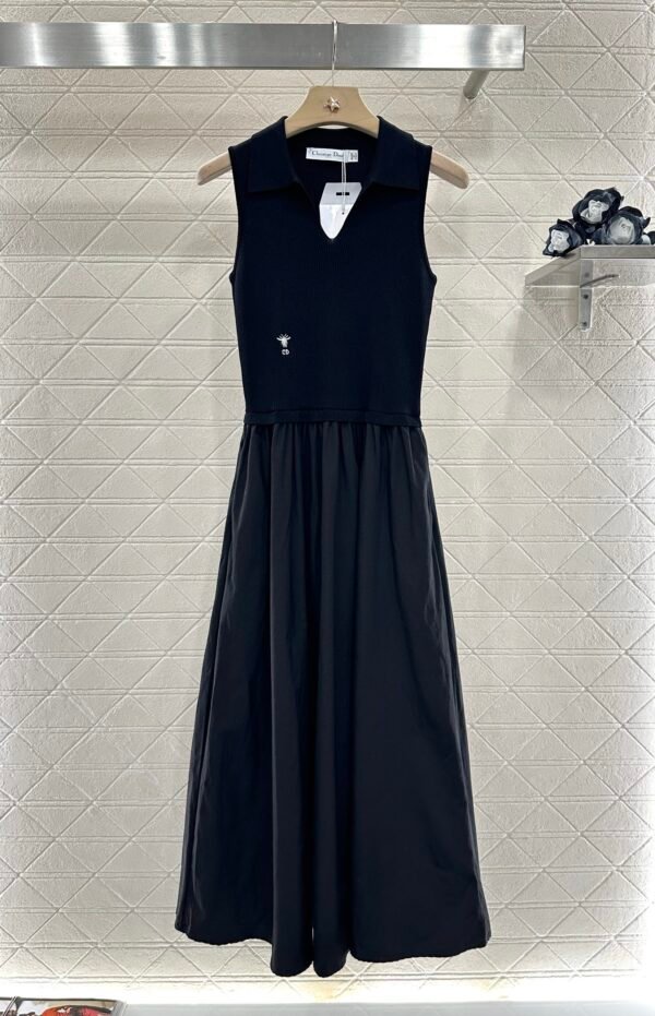 D-New style patchwork vest long dress-245