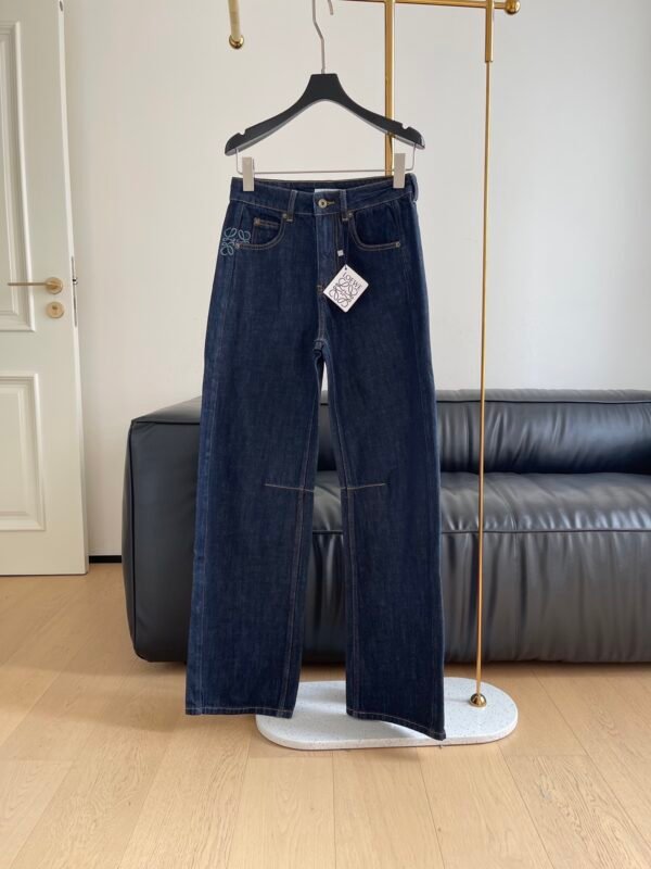 L-Printed denim trousers-246