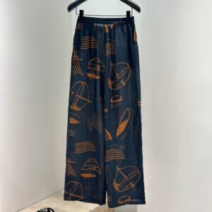 H-Classic Old Money Print Straight Trousers-248