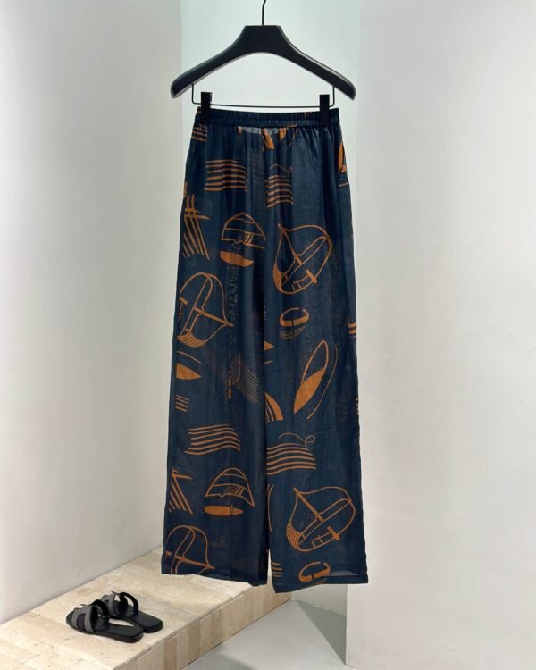 H-Classic Old Money Print Straight Trousers-248