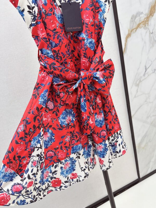 L-New Retro Floral Pattern Suspender Dress-250 - Image 2