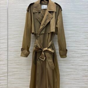 S-A classic double-breasted long trench coat-258