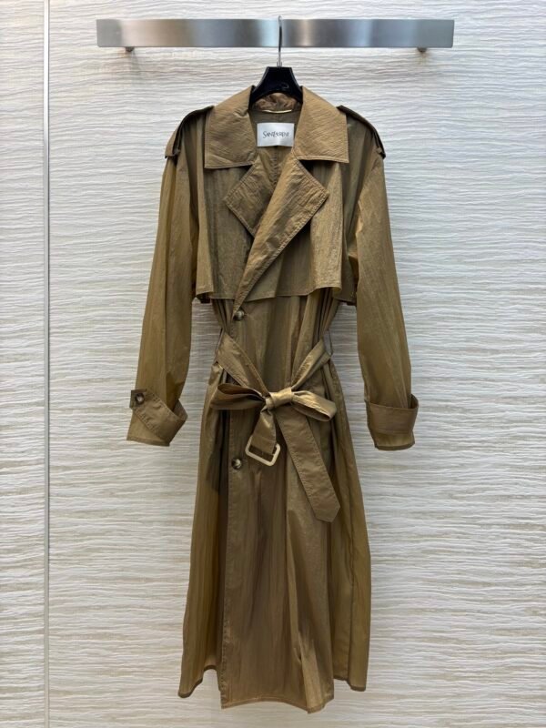 S-A classic double-breasted long trench coat-258