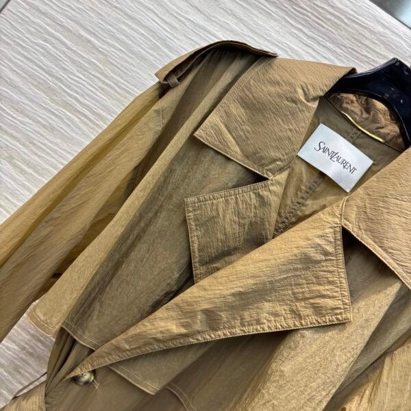 S-A classic double-breasted long trench coat-258 - Image 2
