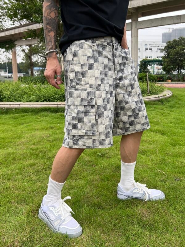 L-New Men's Printed Plaid Shorts-295