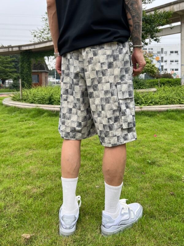 L-New Men's Printed Plaid Shorts-295 - Image 3