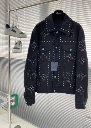 L-Classic autumn and winter embroidered men's denim jacket-2100