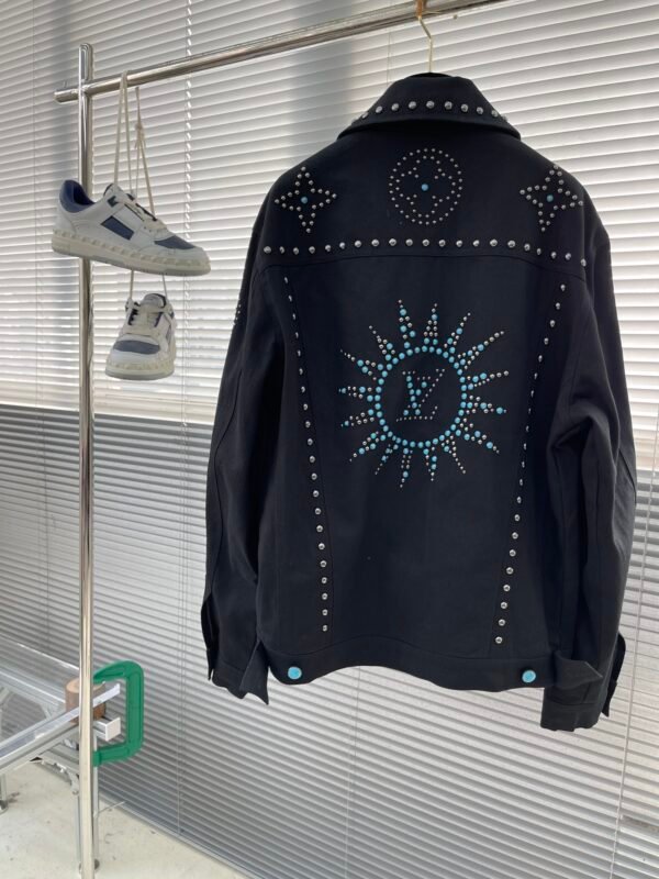 L-Classic autumn and winter embroidered men's denim jacket-2100 - Image 2