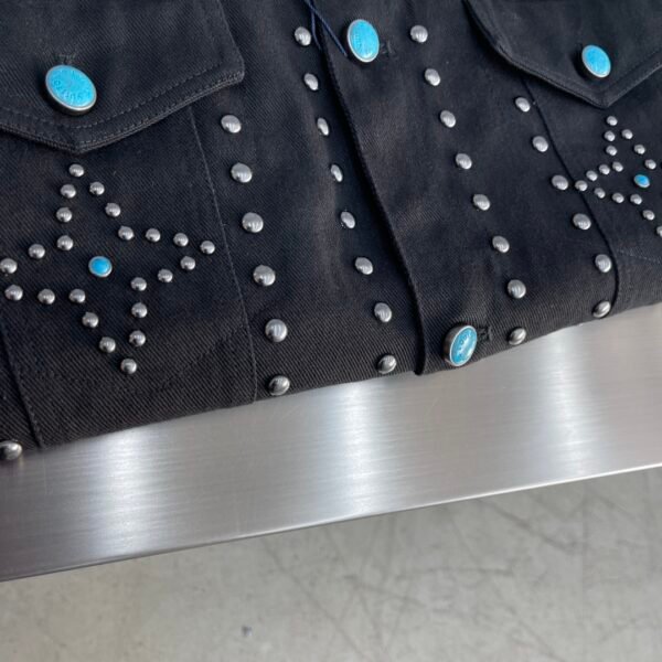 L-Classic autumn and winter embroidered men's denim jacket-2100 - Image 3