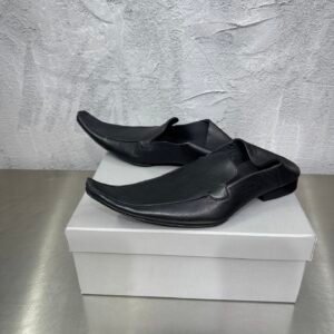 B-Glossy leather loafers-390
