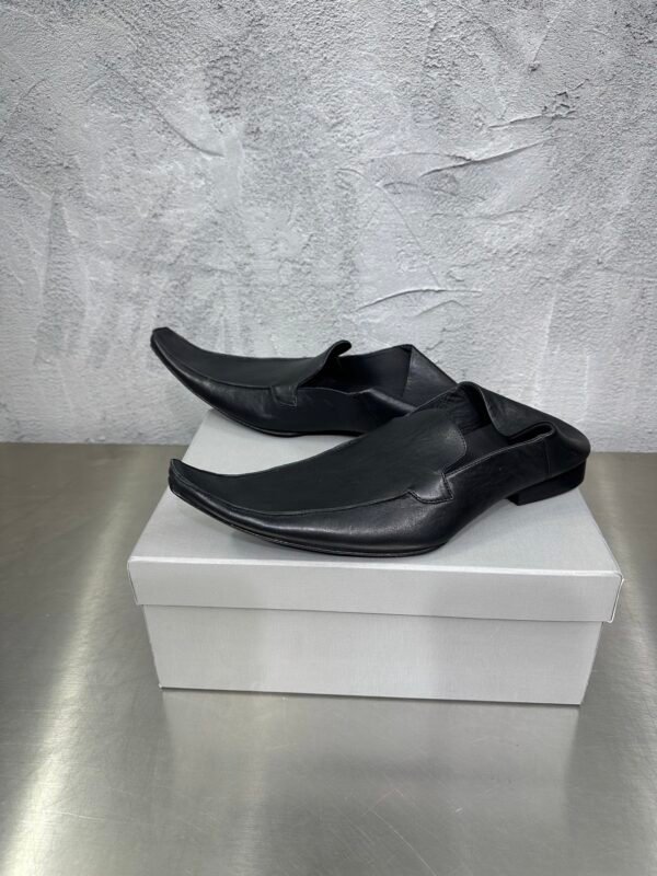 B-Glossy leather loafers-390