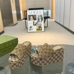 G-Classic Thick Bottom Slope Heel Women's Slippers-3131