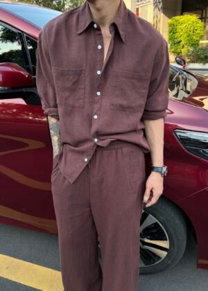 LP-Classic style linen long sleeve shirt-2144