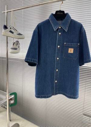 L-New men's high-quality denim short-sleeved shirt-2167