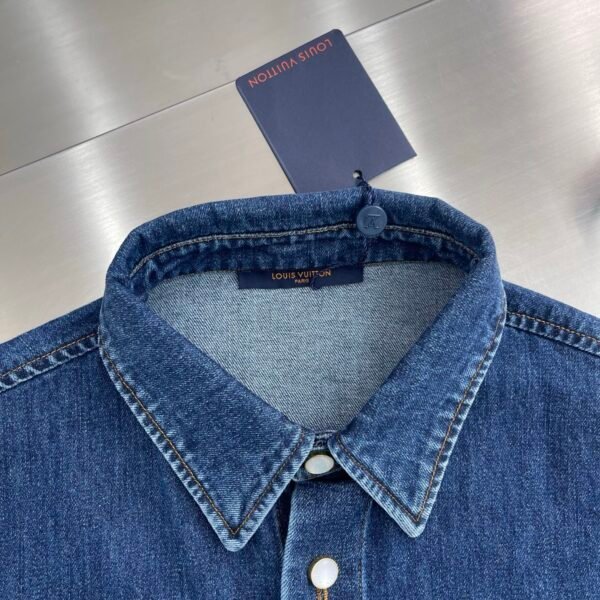 L-New men's high-quality denim short-sleeved shirt-2167 - Image 3