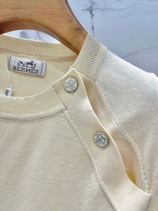 H-Classic cashmere knitted short-sleeved shirt-2171 - Image 3