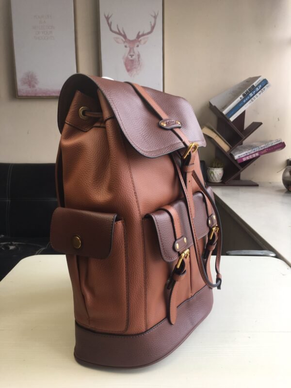 C-New cowhide men's backpack-1137 - Image 2