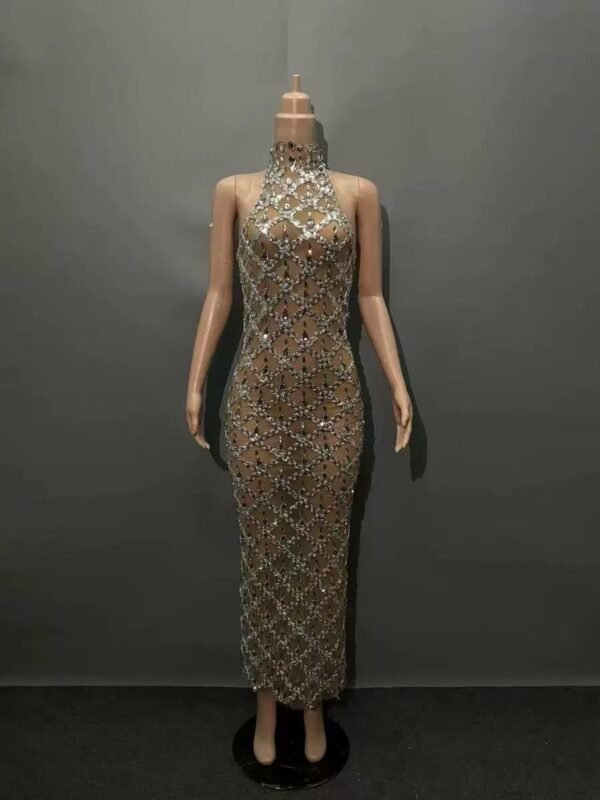 Sleeveless turtleneck evening dress - Image 2